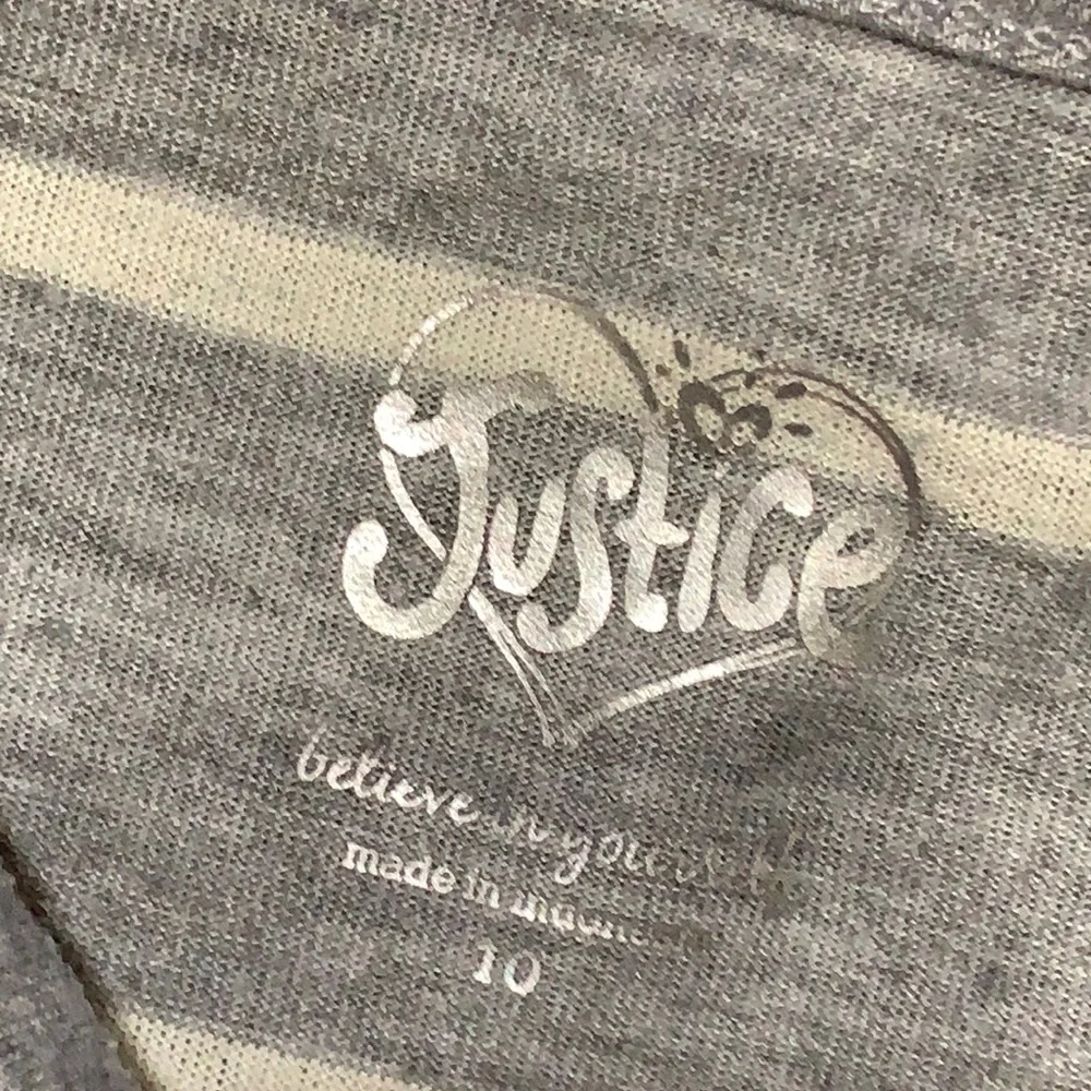 Justice Short Sleeve Top Size 10 Heather Gray‎ Pink